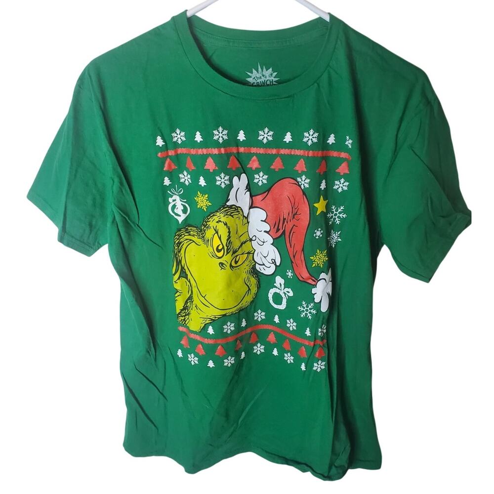 The Grinch Green Holiday Christmas Graphic Tee, XL